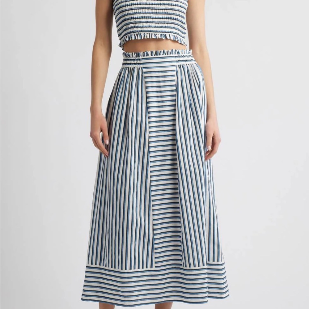 Cleobella Bristol Blue and White Striped Midi Set